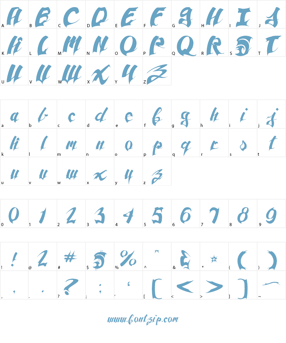 Anpad Script Font Character